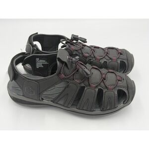 Khombu Ashley Womens Sport Sandals Black Closed Toe Shoes Bungee Size 9 NEW
